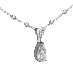 Collier or blanc et diamants modellor